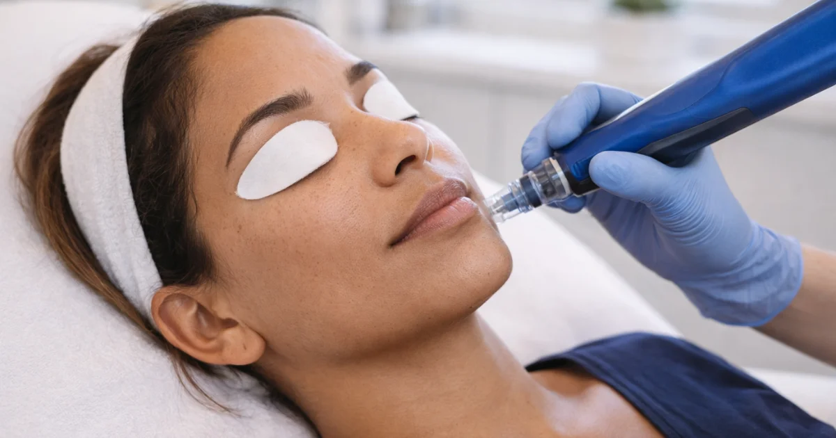 SkinPen microneedling treatment improving skin texture in aesthetic clinic